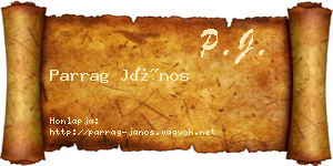 Parrag János névjegykártya